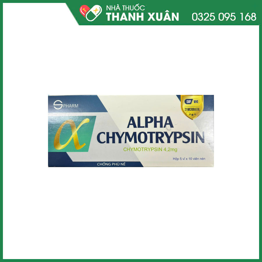 Alphachymotrypsin S.Pharm điều trị phù nề sau chấn thương, phẫu thuật, bỏng